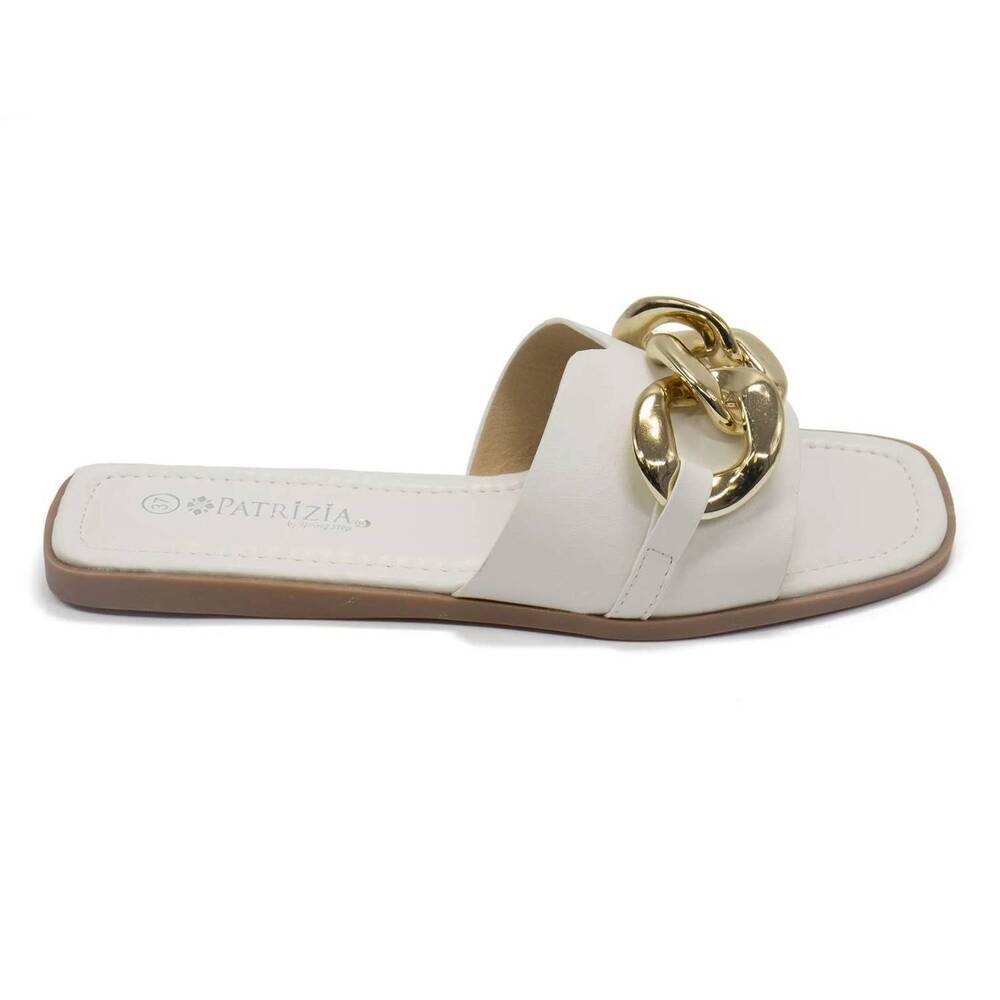 NEW PATRIZIA women's barbee slip-on slide sandals in white